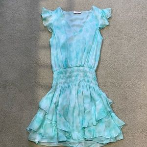 Beautiful light green and white Ramy Brook silk mini dress size P